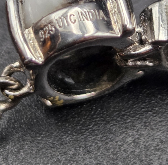 Adjustable Black and White Sterling Silver Bracelet - Picture 5 of 5